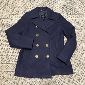 J Crew Peacoat Womens Nello Gori Navy Blue Jacket Wool Cashmere Size 0